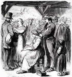 1862年、オーヴェルニュ地方の髪の販売フェア 作： Steyert